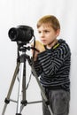 Beautiful child used camera to take photo Royalty Free Stock Photo